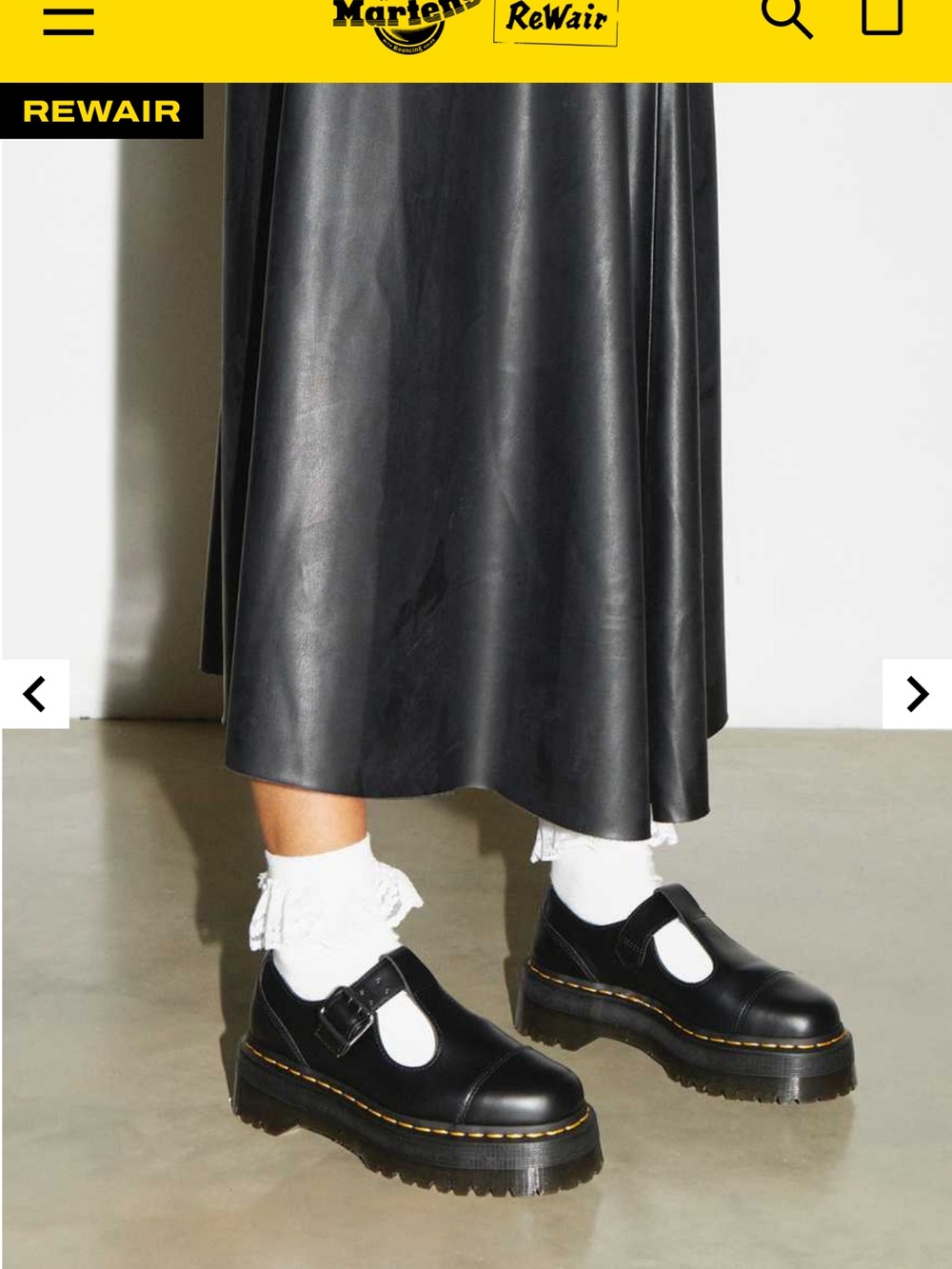Dr. Martens Black Rewair Leather Mary Jane Platform Clogs